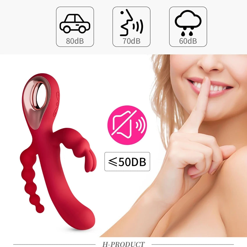 3 In 1 Dildo Rabbit Vibrators For Woman.